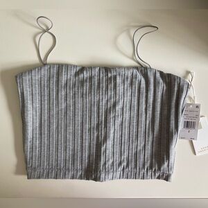 Good American Heather Grey Ribbed Tank